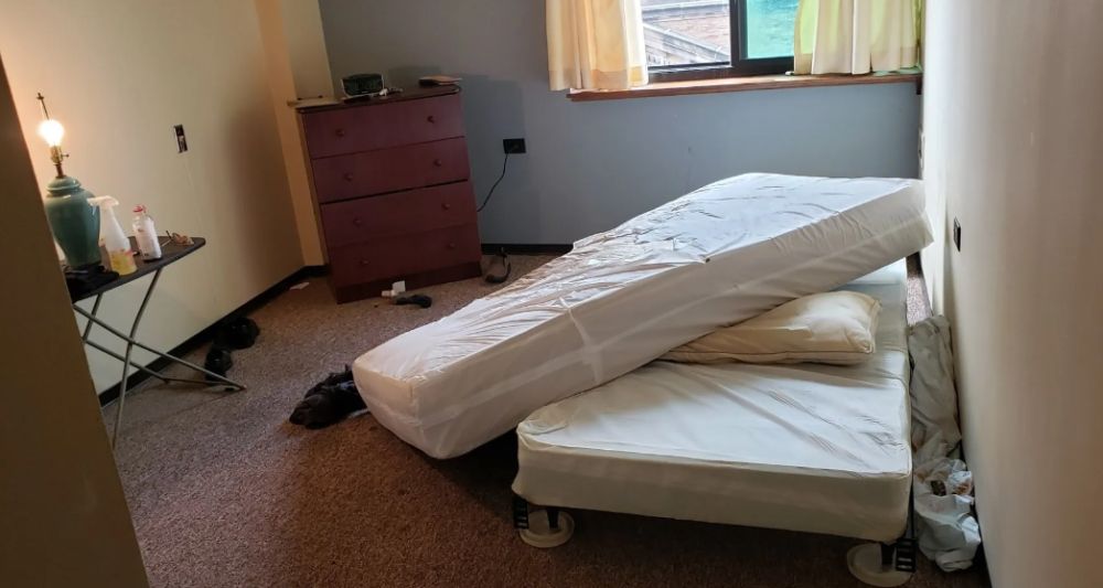 The same kind of room, cleared