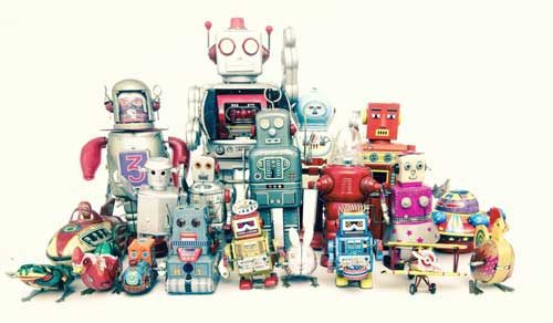 Vintage tin robots from a previous sale